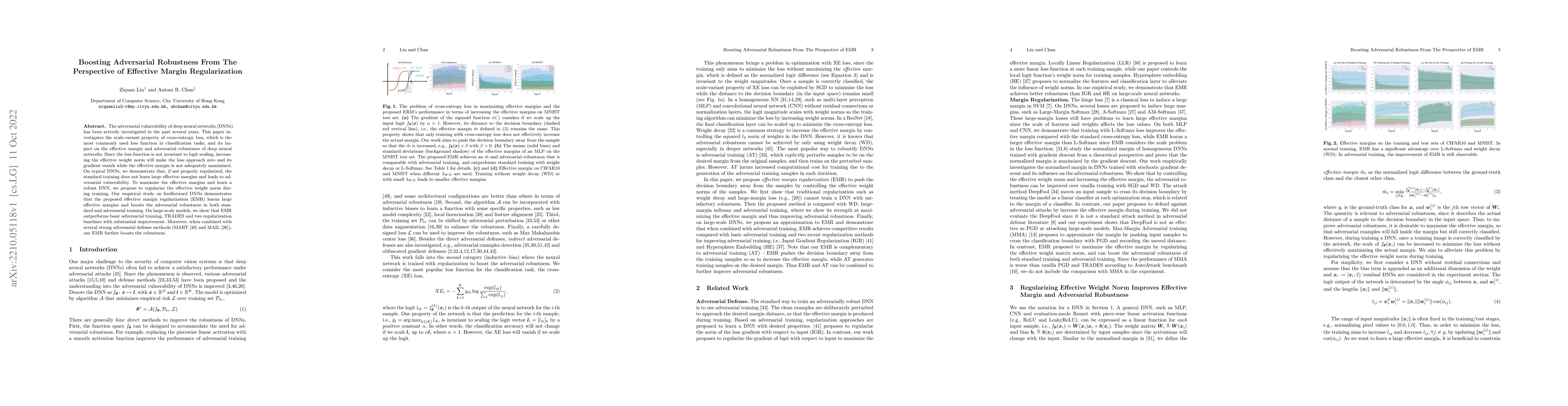 Thumbnail for Boosting Adversarial Robustness From The Perspective of Effective Margin
  Regularization