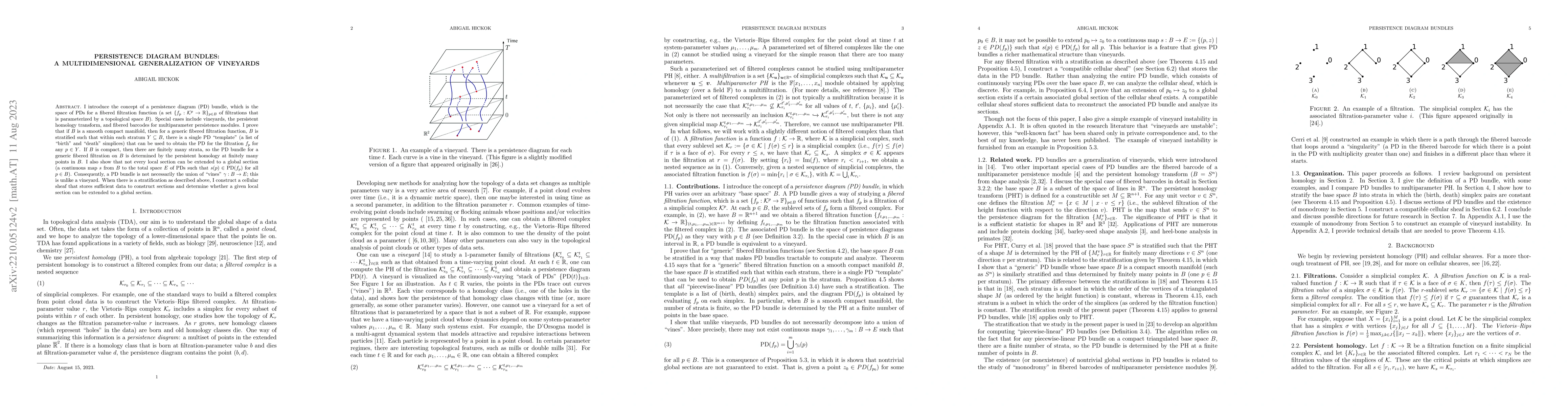 Thumbnail for Persistence Diagram Bundles: A Multidimensional Generalization of
  Vineyards