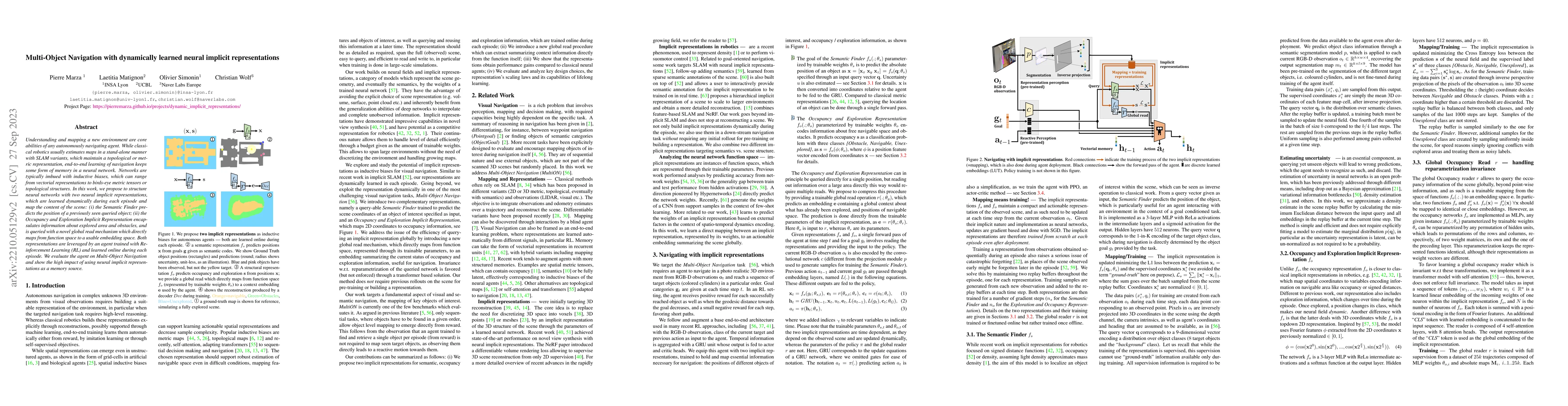 Thumbnail for Multi-Object Navigation with dynamically learned neural implicit
  representations