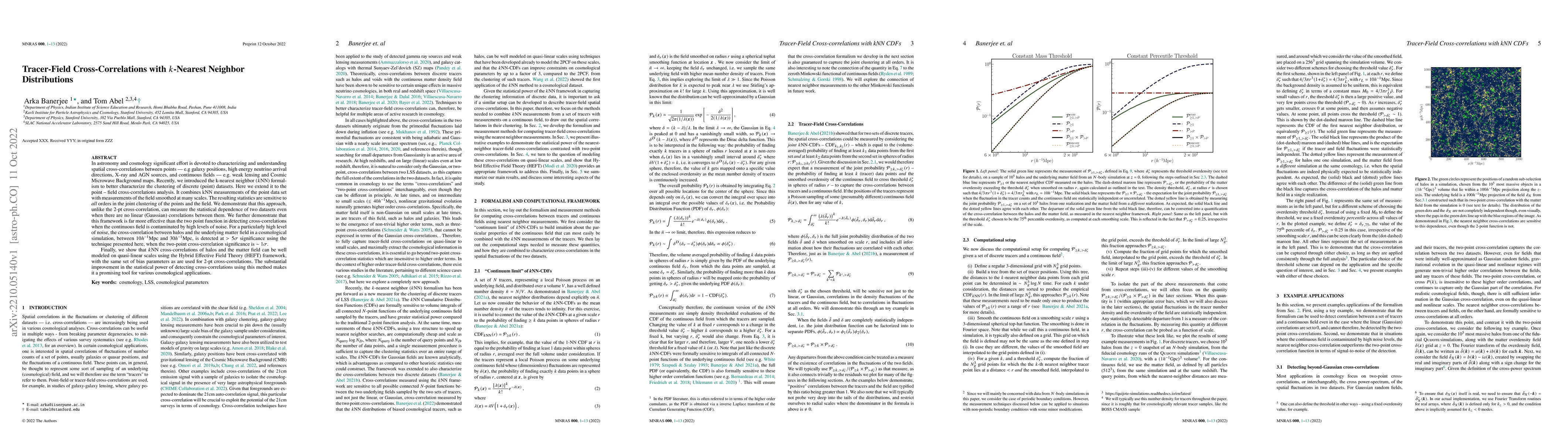 Thumbnail for Tracer-Field Cross-Correlations with $k$-Nearest Neighbor Distributions