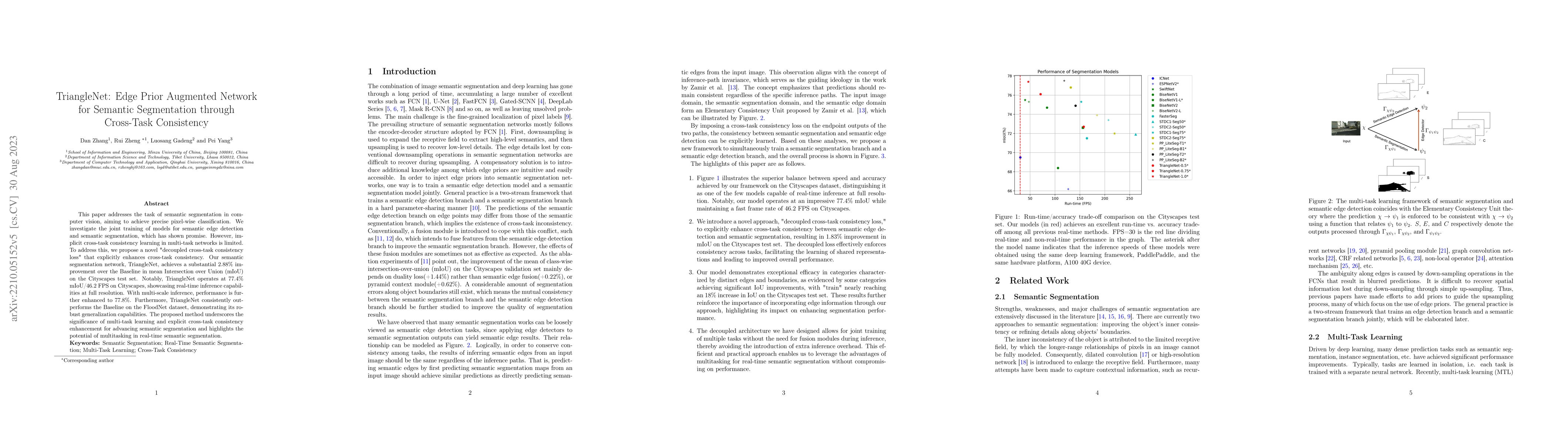 Thumbnail for TriangleNet: Edge Prior Augmented Network for Semantic Segmentation
  through Cross-Task Consistency