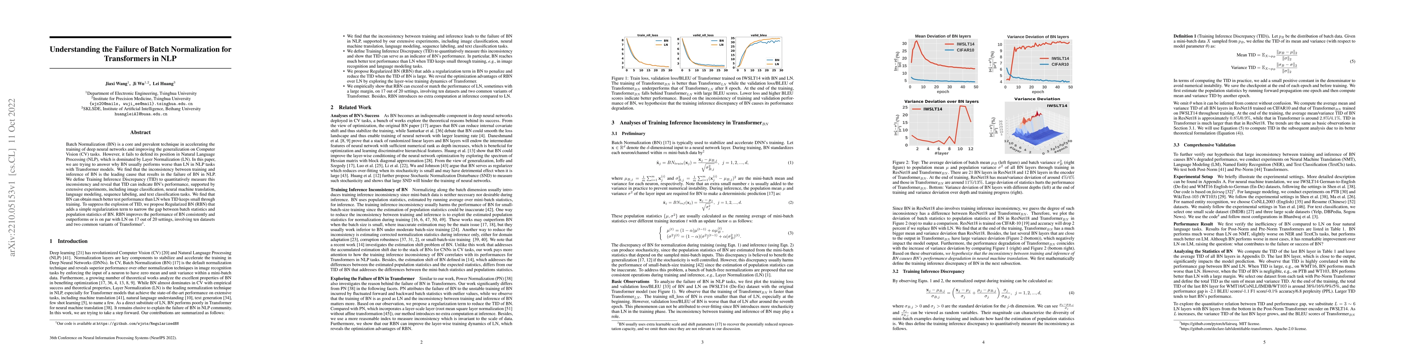 Thumbnail for Understanding the Failure of Batch Normalization for Transformers in NLP