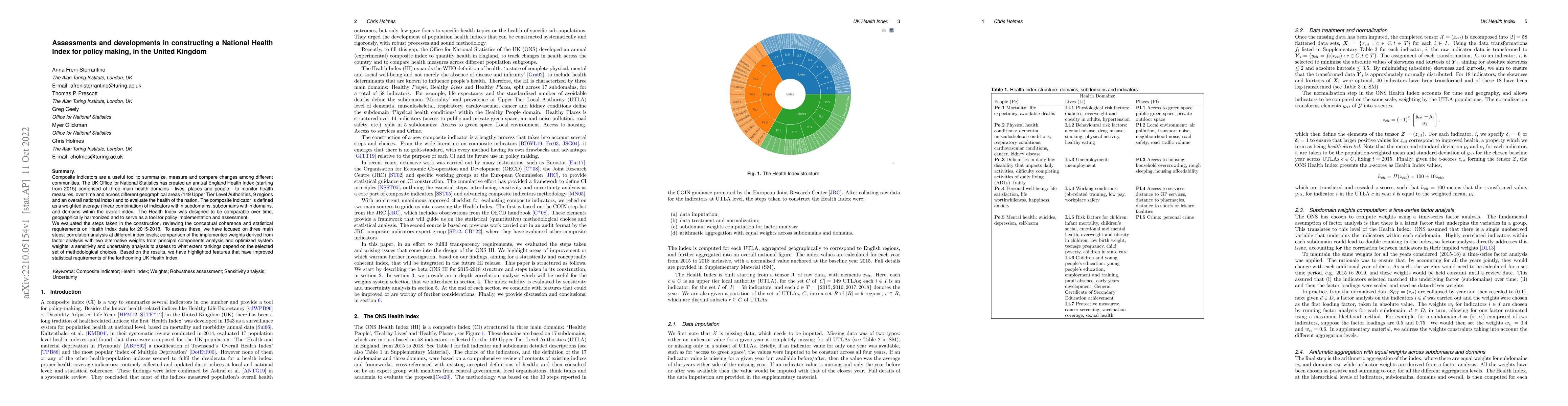 Thumbnail for Assessments and developments in constructing a National Health Index for
  policy making, in the United Kingdom