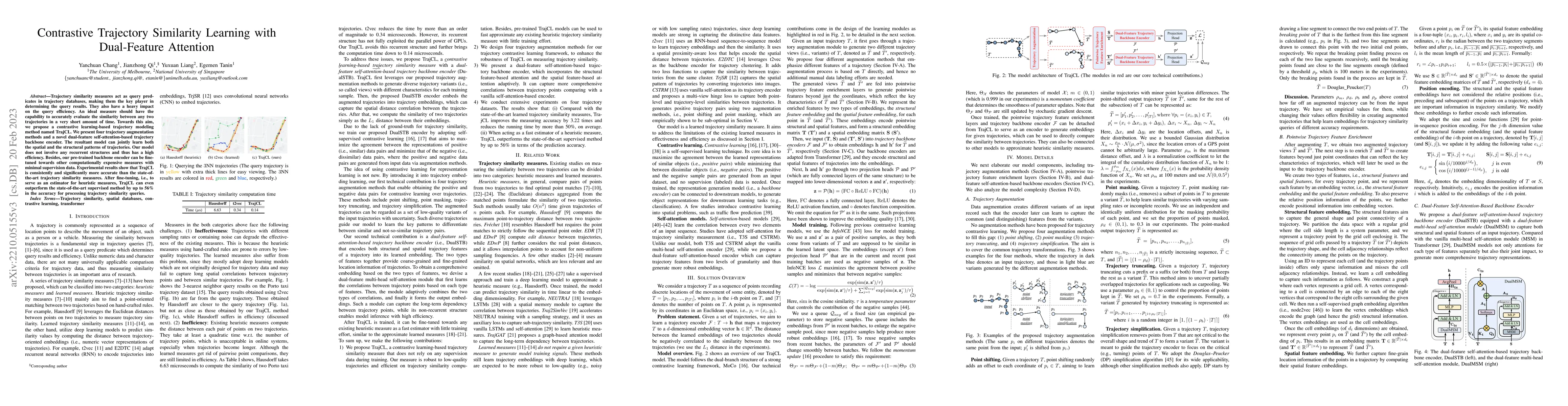 Thumbnail for Contrastive Trajectory Similarity Learning with Dual-Feature Attention