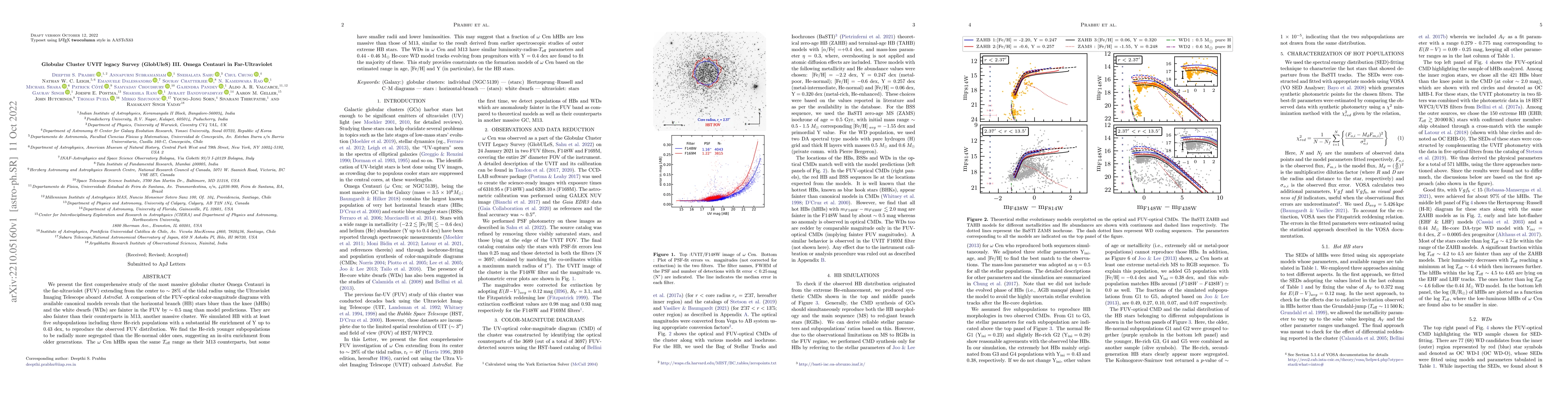 Thumbnail for Globular Cluster UVIT legacy Survey (GlobUleS) III. Omega Centauri in
  Far-Ultraviolet