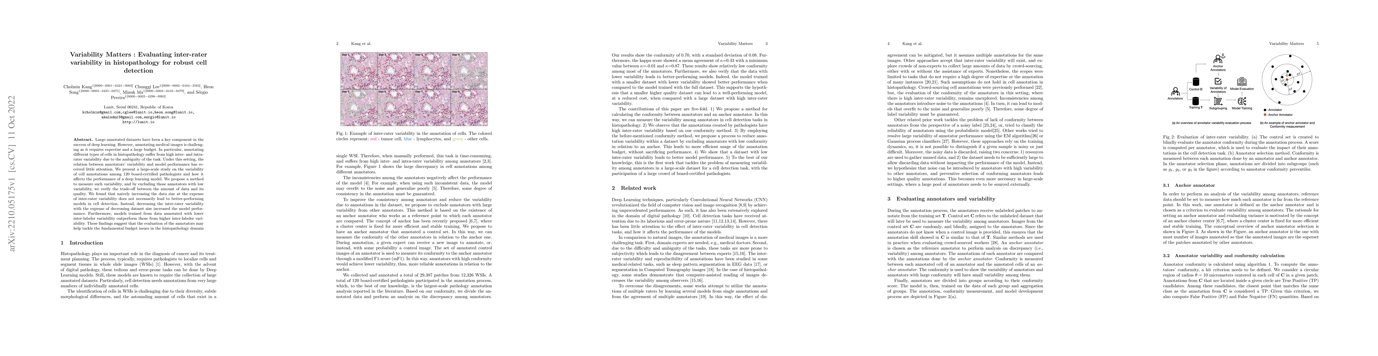Thumbnail for Variability Matters : Evaluating inter-rater variability in
  histopathology for robust cell detection