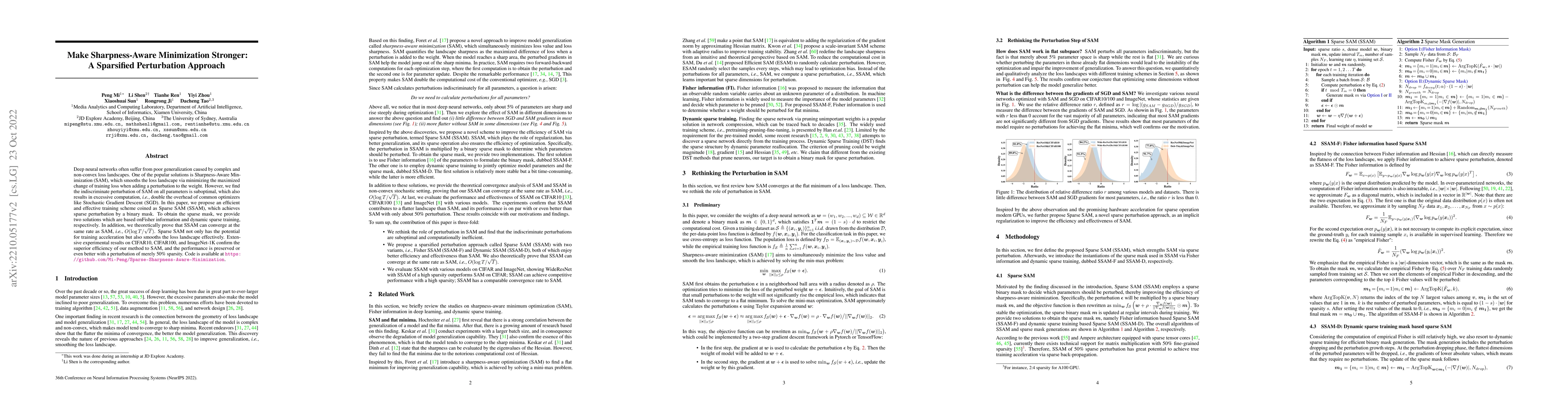 Thumbnail for Make Sharpness-Aware Minimization Stronger: A Sparsified Perturbation
  Approach
