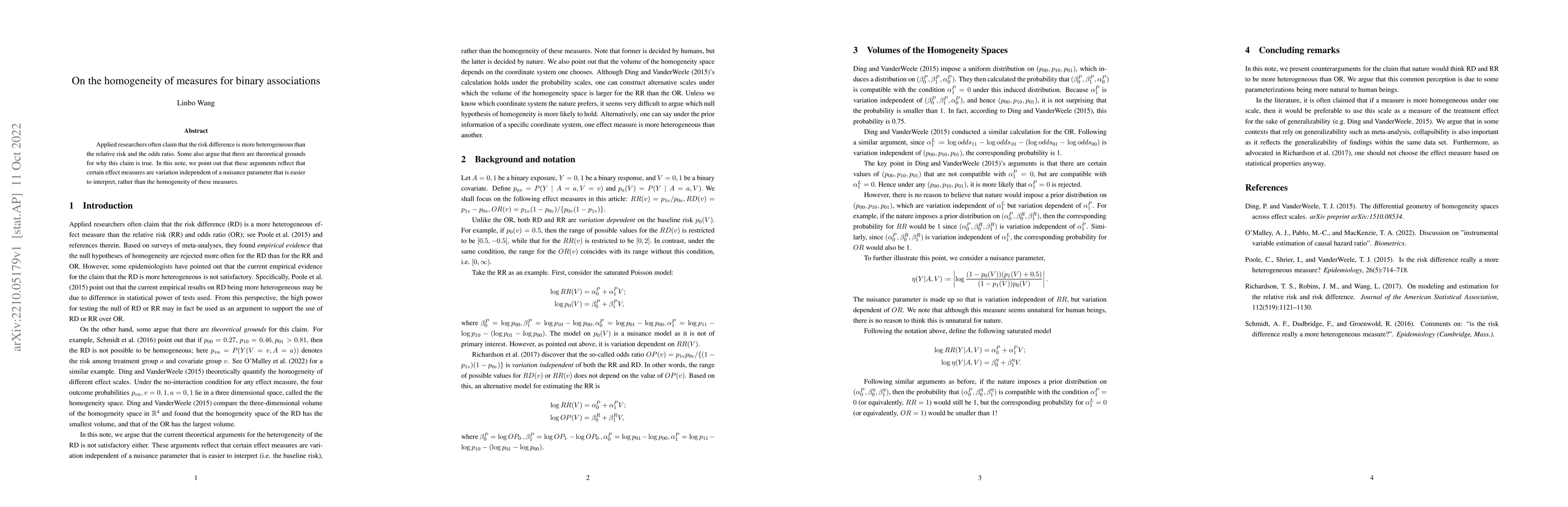 Thumbnail for On the homogeneity of measures for binary associations