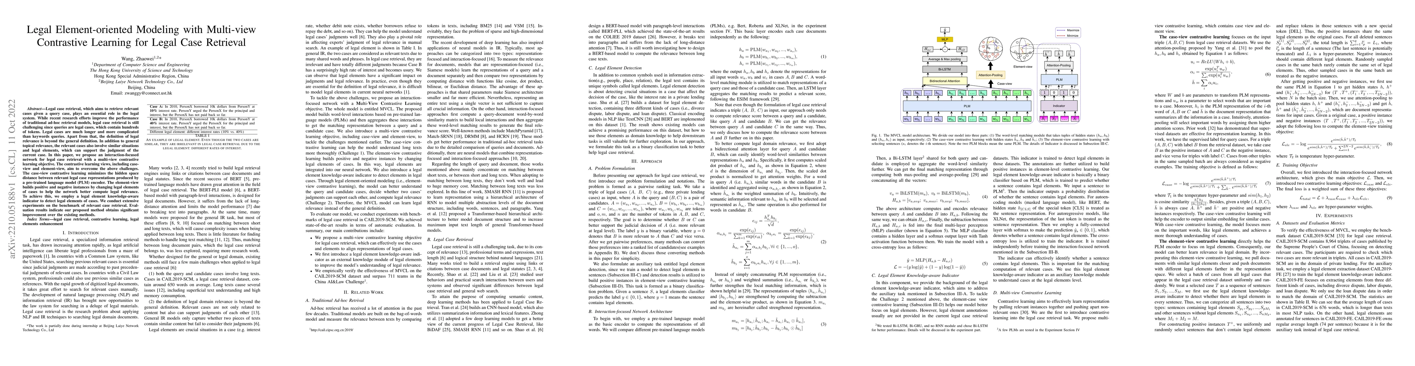 Thumbnail for Legal Element-oriented Modeling with Multi-view Contrastive Learning for
  Legal Case Retrieval