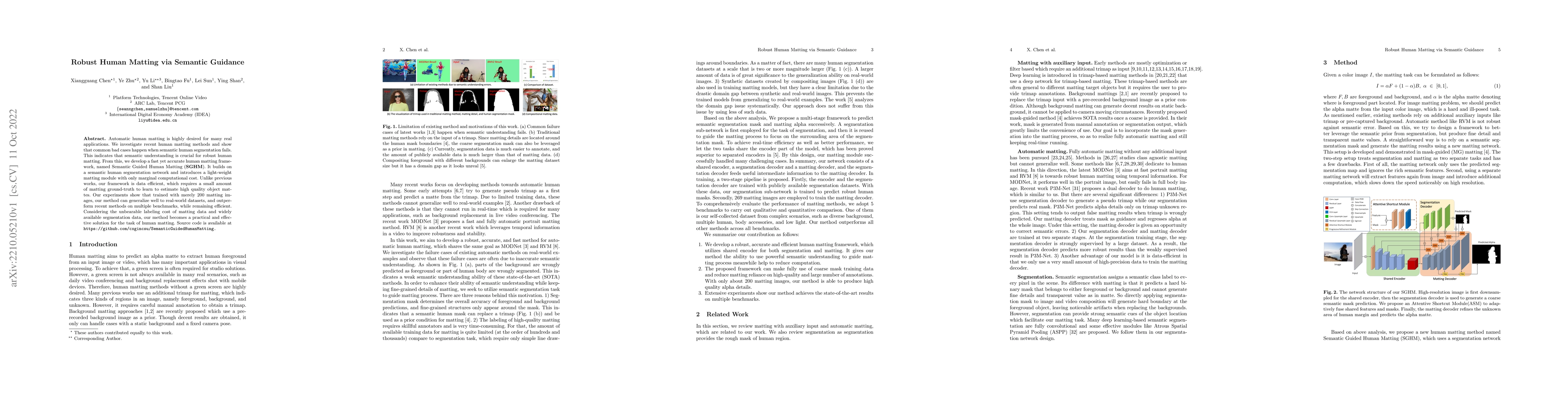 Thumbnail for Robust Human Matting via Semantic Guidance