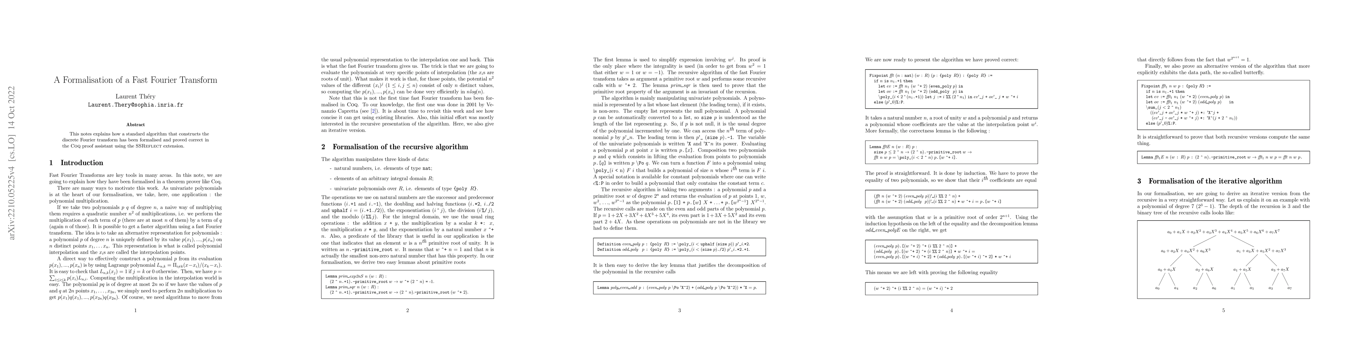 Thumbnail for A Formalisation of a Fast Fourier Transform