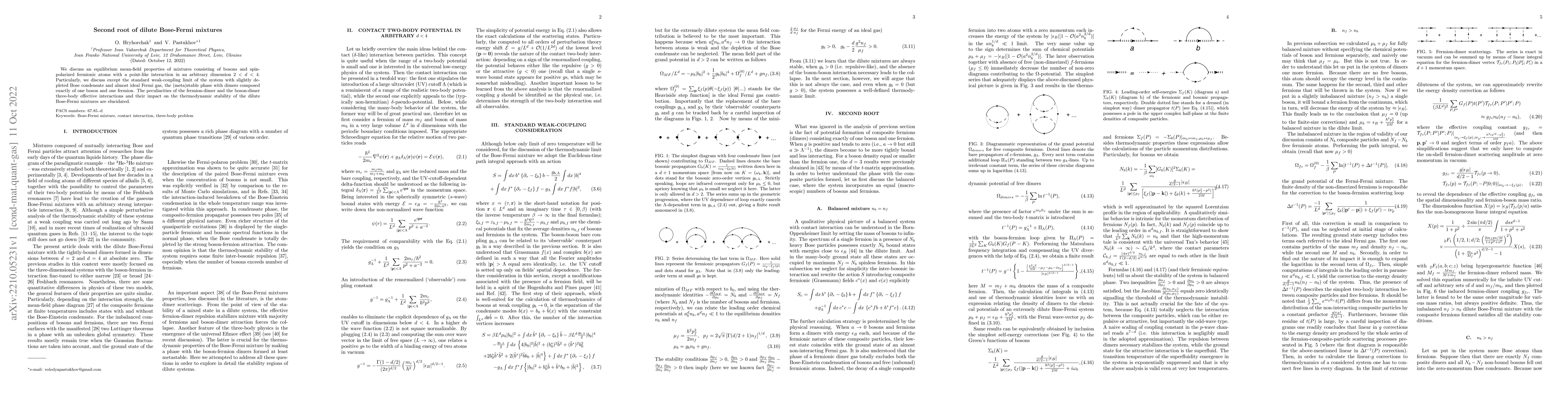 Thumbnail for Second root of dilute Bose-Fermi mixtures