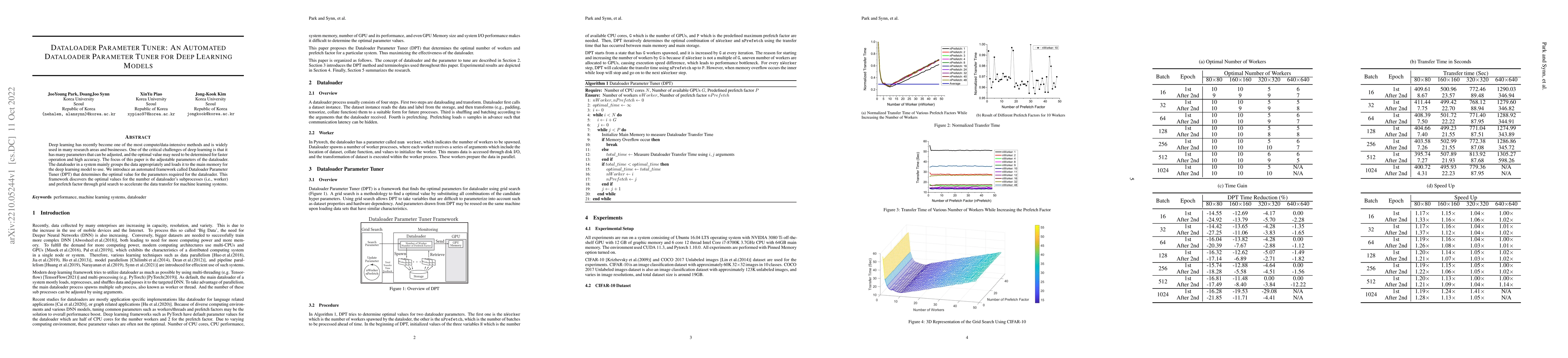 Thumbnail for Dataloader Parameter Tuner: An Automated Dataloader Parameter Tuner for
  Deep Learning Models