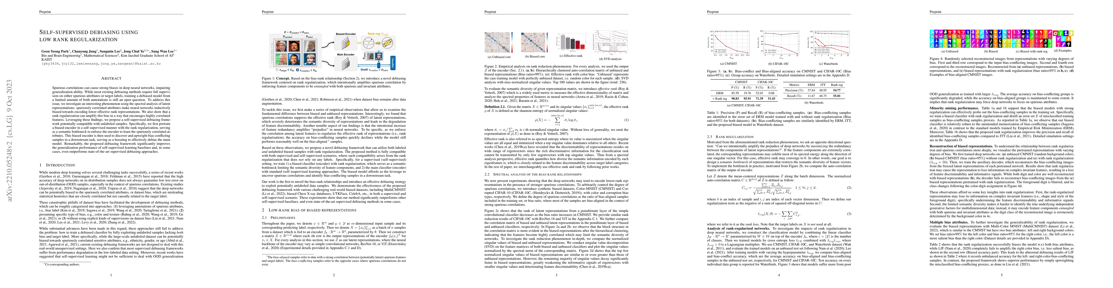 Thumbnail for Self-supervised debiasing using low rank regularization
