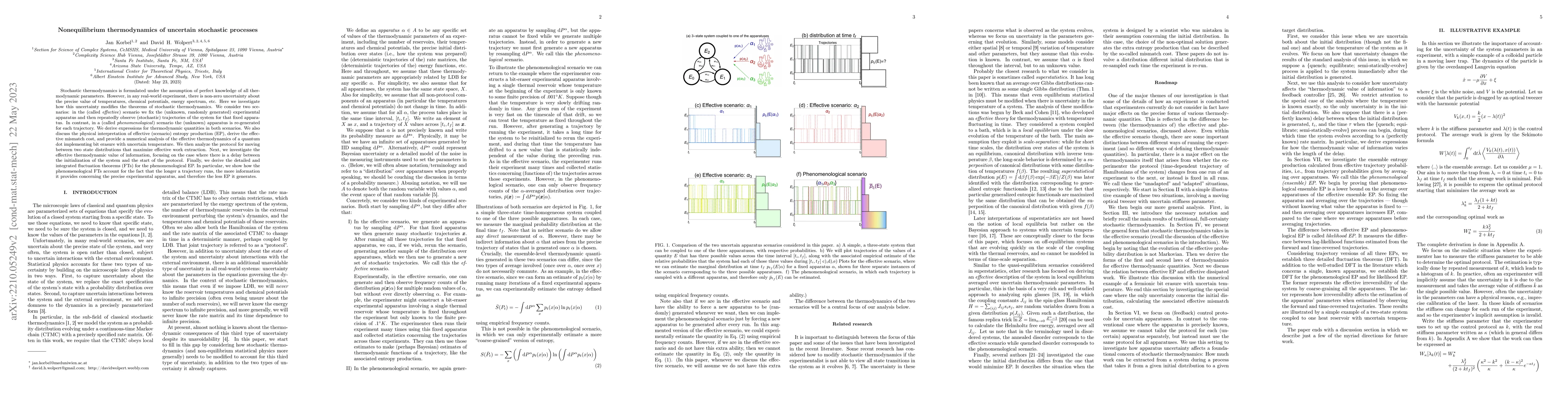 Thumbnail for Nonequilibrium thermodynamics of uncertain stochastic processes