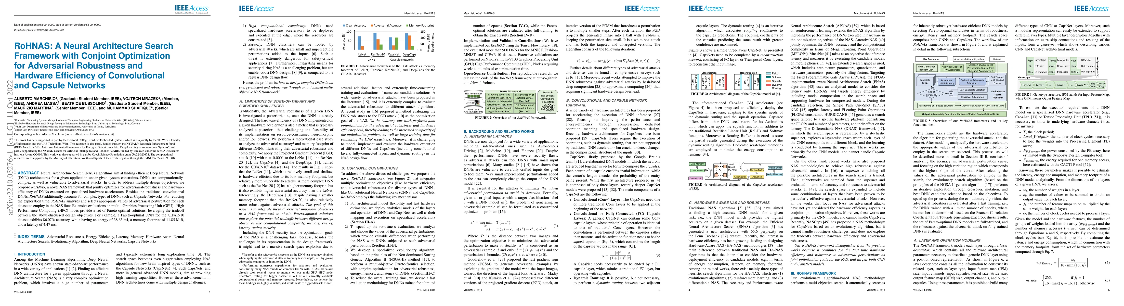 Thumbnail for RoHNAS: A Neural Architecture Search Framework with Conjoint
  Optimization for Adversarial Robustness and Hardware Efficiency of
  Convolutional and Capsule Networks