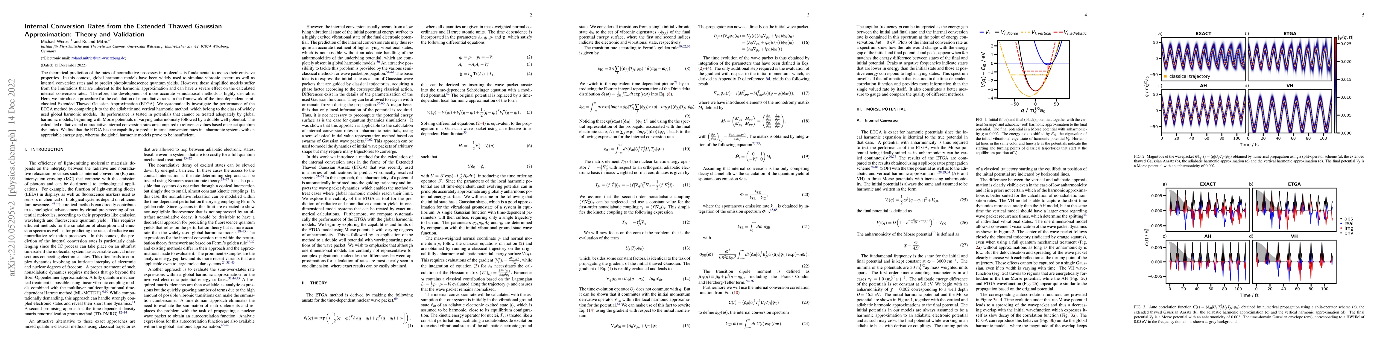 Thumbnail for Internal Conversion Rates from the Extended Thawed Gaussian
  Approximation: Theory and Validation