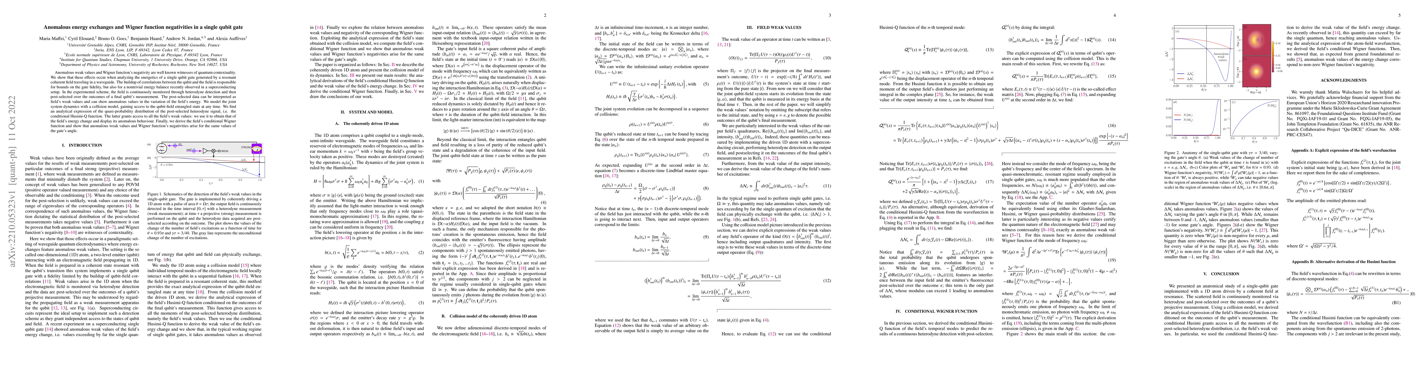 Thumbnail for Anomalous energy exchanges and Wigner function negativities in a single
  qubit gate