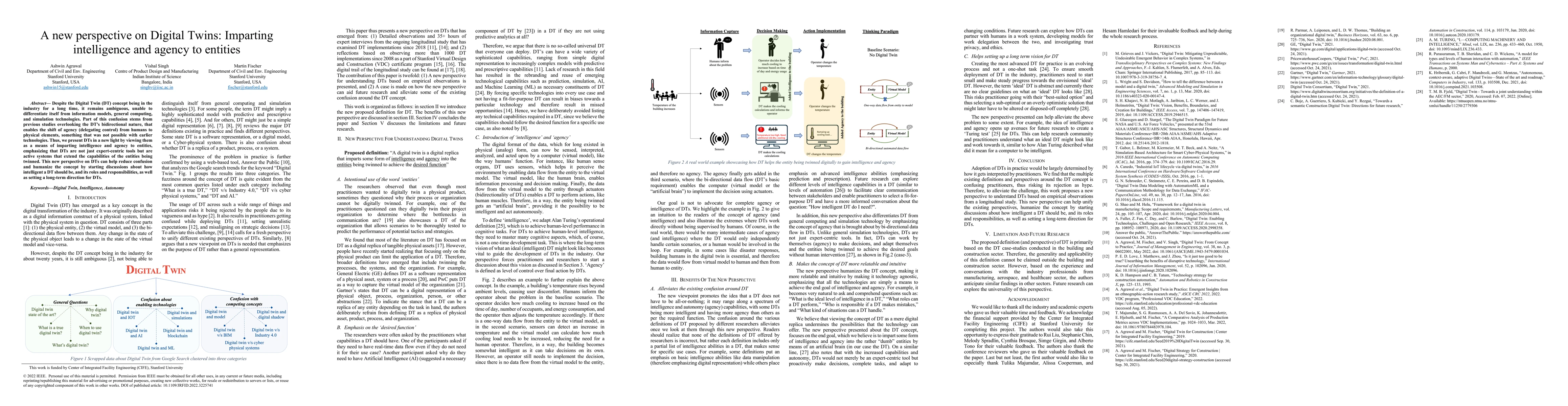 Thumbnail for A new perspective on Digital Twins: Imparting intelligence and agency to
  entities