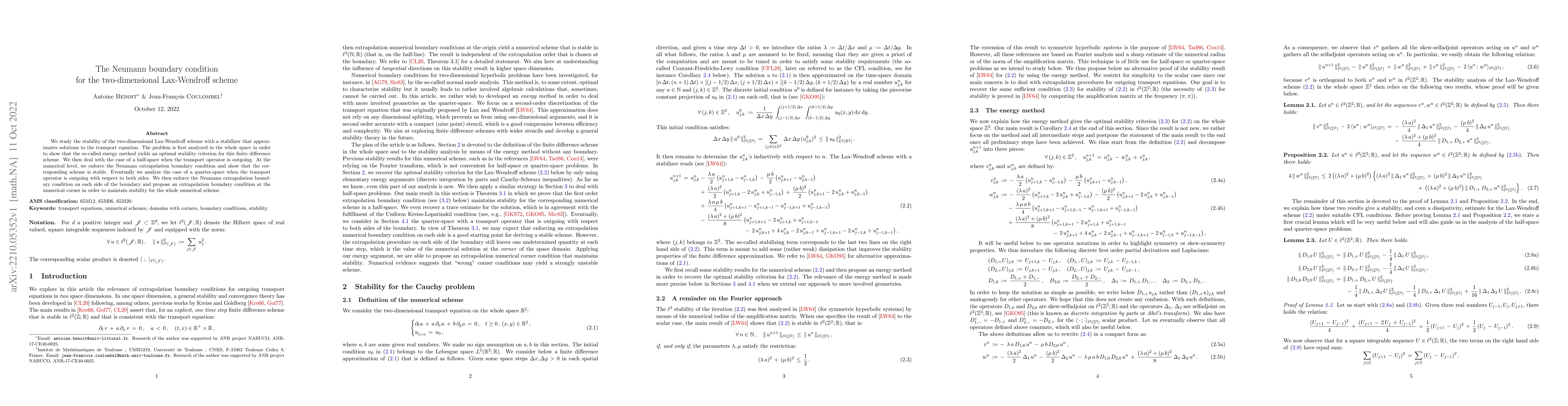 Thumbnail for The Neumann boundary condition for the two-dimensional Lax-Wendroff
  scheme