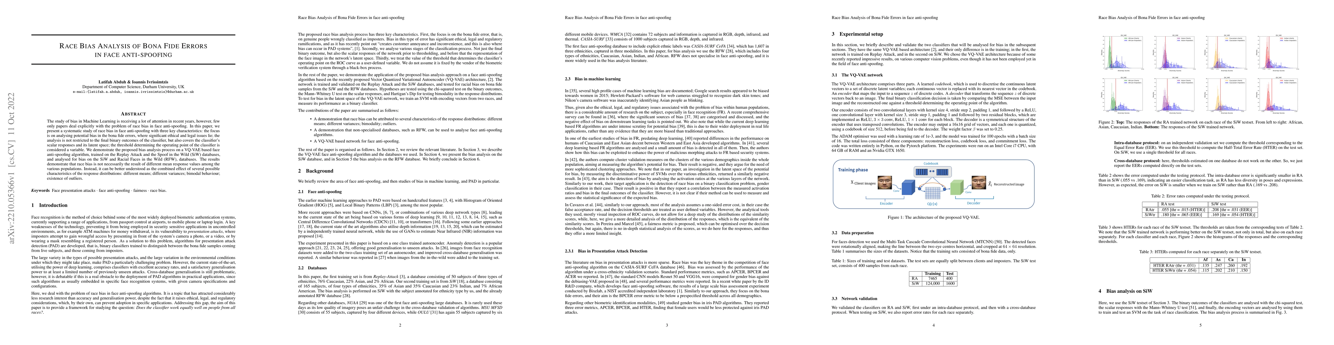Thumbnail for Race Bias Analysis of Bona Fide Errors in face anti-spoofing