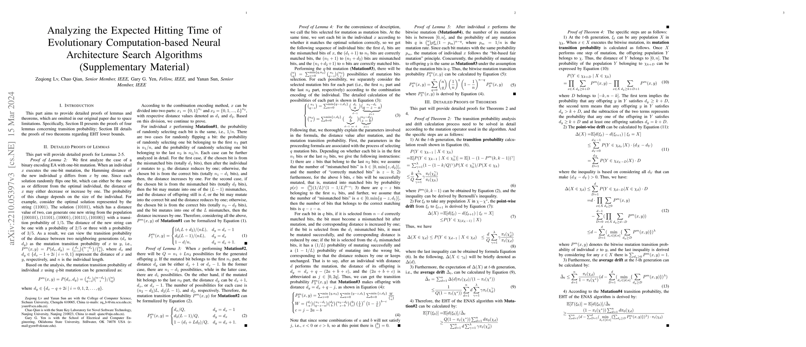 Thumbnail for Analyzing the Expected Hitting Time of Evolutionary Computation-based
  Neural Architecture Search Algorithms
