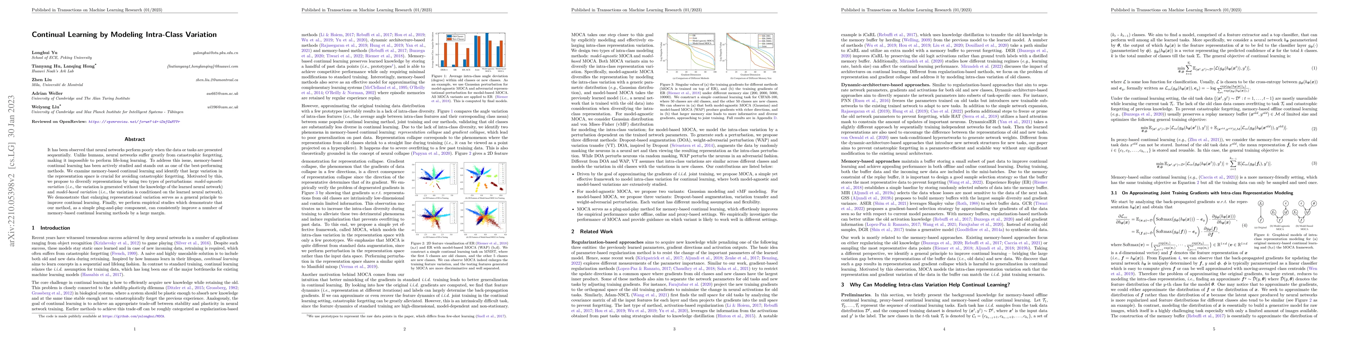 Thumbnail for Continual Learning by Modeling Intra-Class Variation