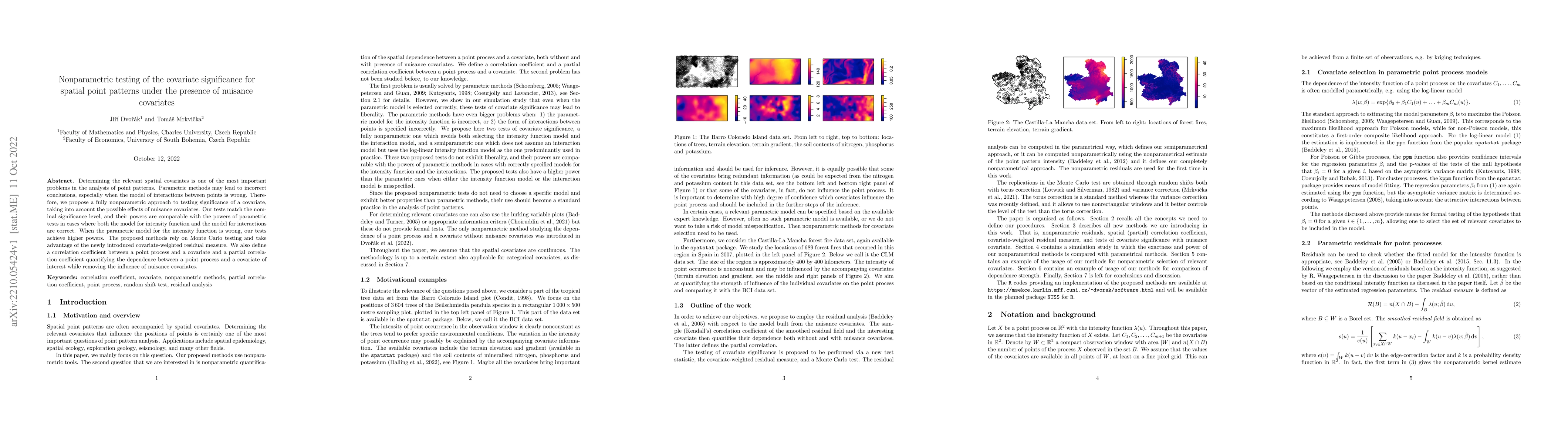 Thumbnail for Nonparametric testing of the covariate significance for spatial point
  patterns under the presence of nuisance covariates