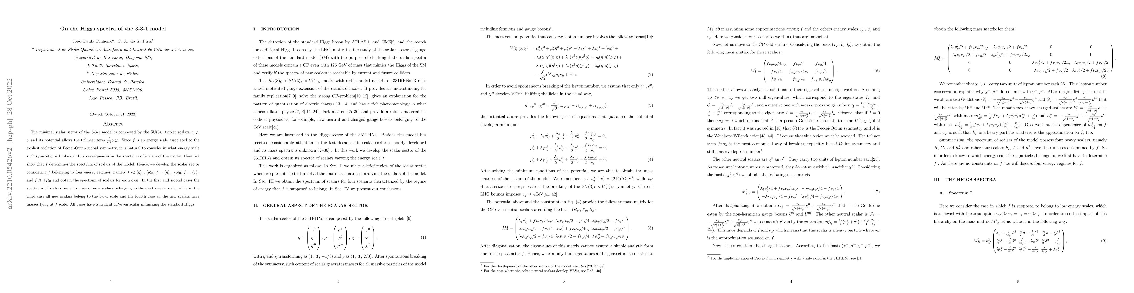 Thumbnail for On the Higgs spectra of the 3-3-1 model