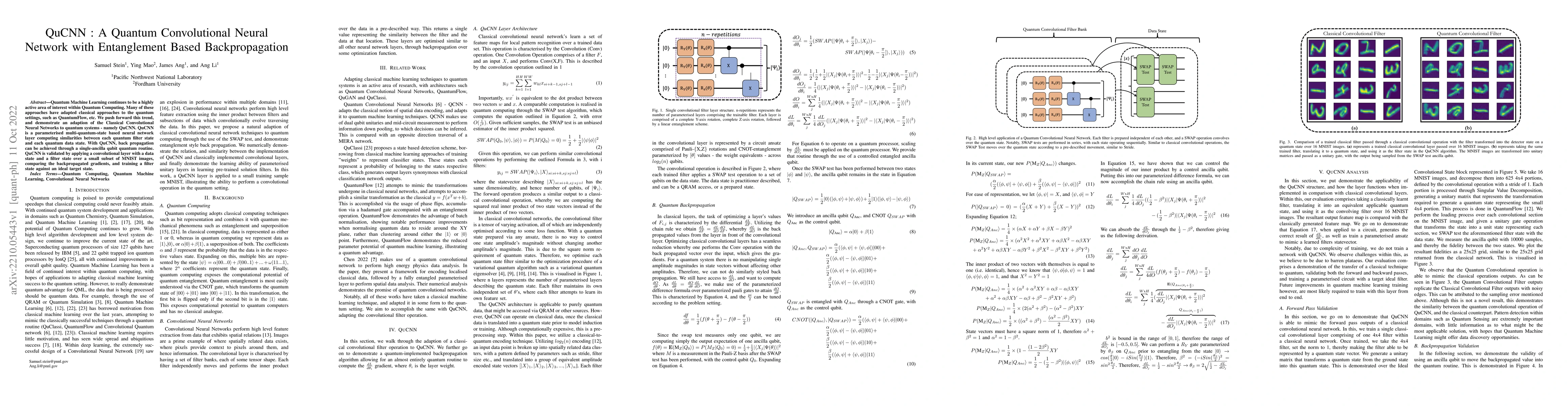 Thumbnail for QuCNN : A Quantum Convolutional Neural Network with Entanglement Based
  Backpropagation