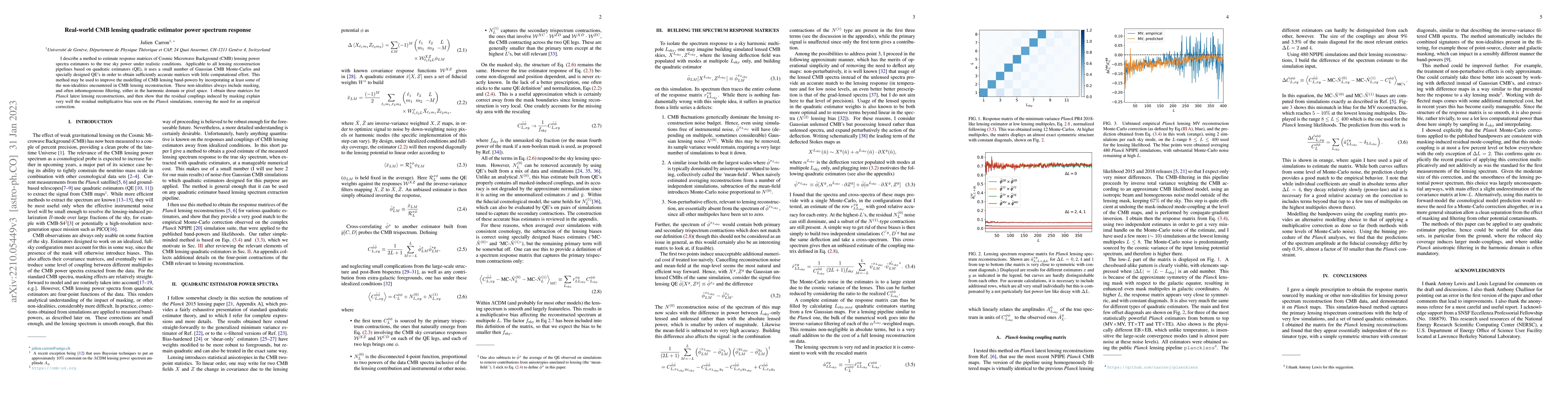 Thumbnail for Real-world CMB lensing quadratic estimator power spectrum response