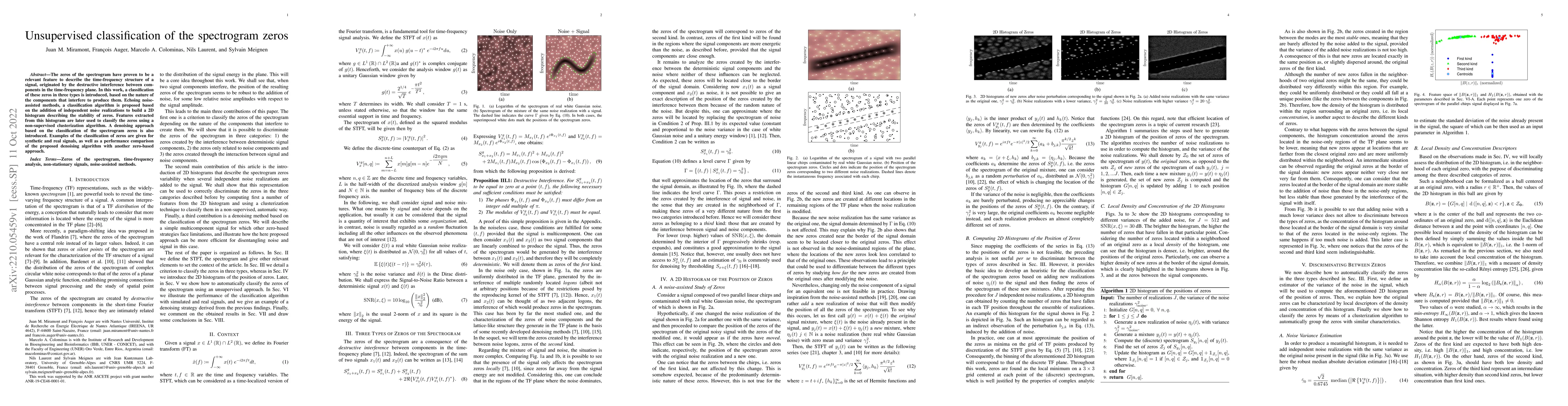 Thumbnail for Unsupervised classification of the spectrogram zeros
