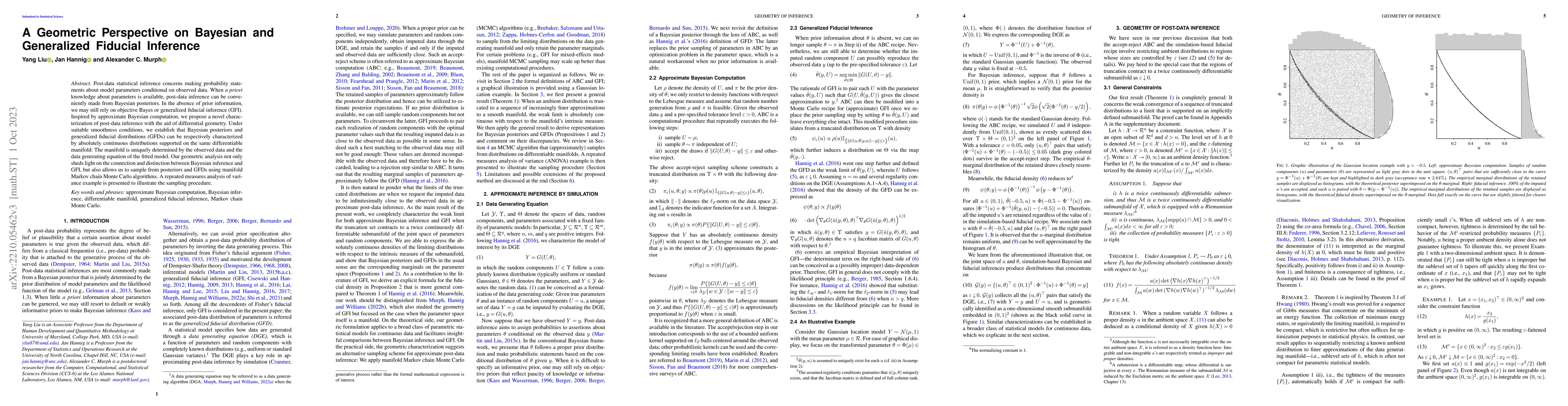 Thumbnail for A Geometric Perspective on Bayesian and Generalized Fiducial Inference