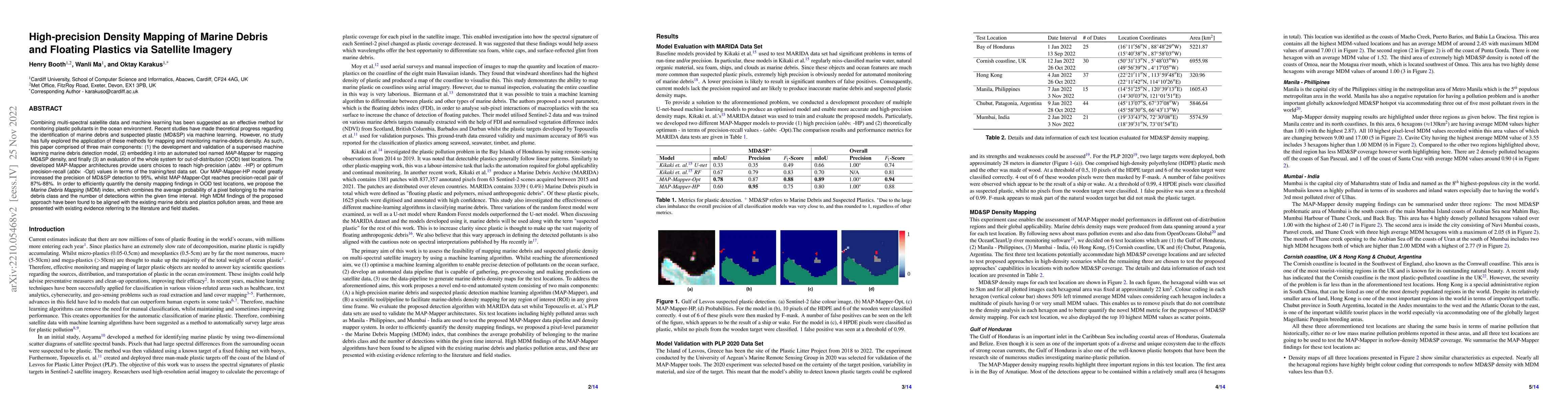 Thumbnail for High-precision Density Mapping of Marine Debris and Floating Plastics
  via Satellite Imagery