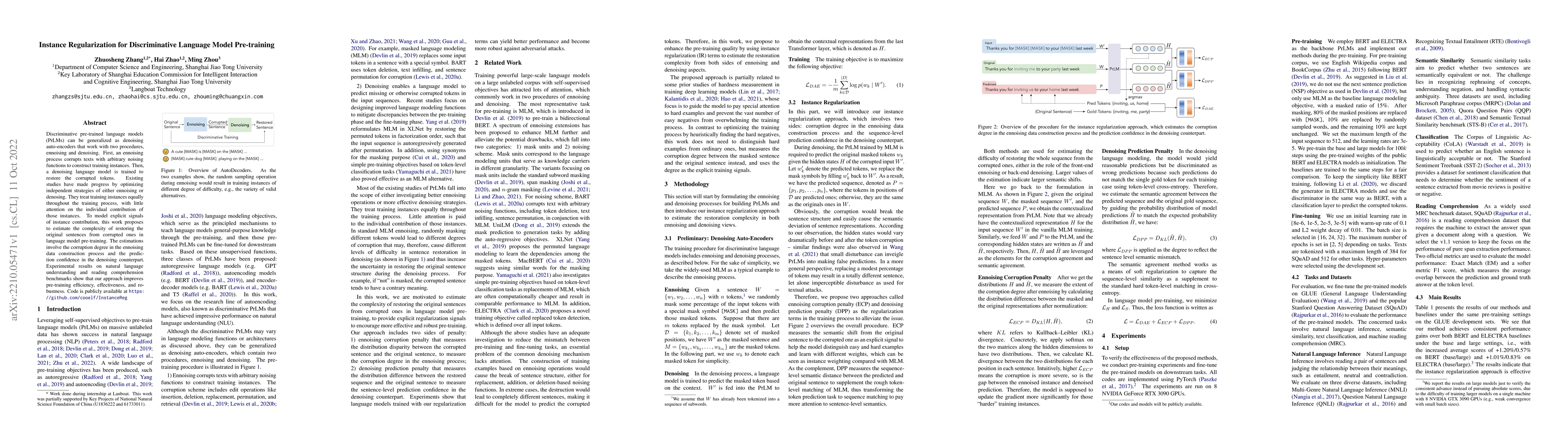 Thumbnail for Instance Regularization for Discriminative Language Model Pre-training