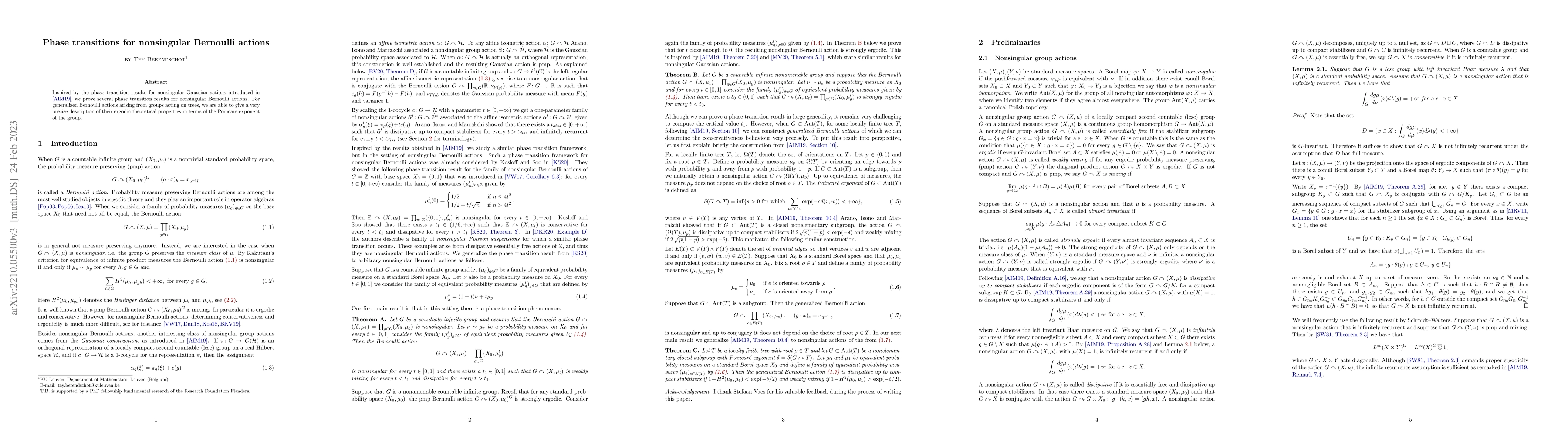 Thumbnail for Phase transitions for nonsingular Bernoulli actions