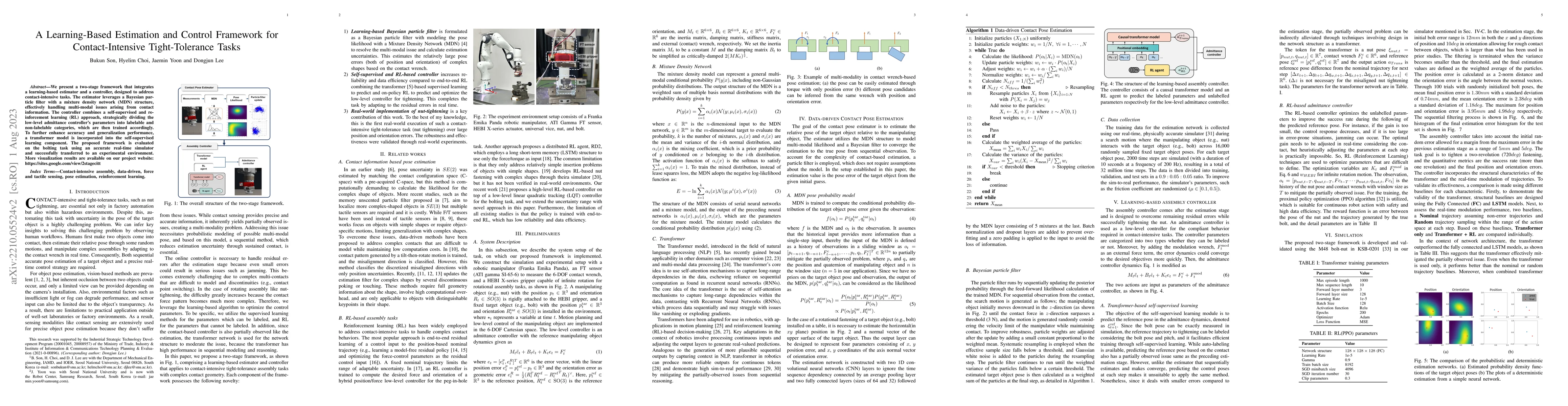 Thumbnail for A Learning-Based Estimation and Control Framework for Contact-Intensive
  Tight-Tolerance Tasks