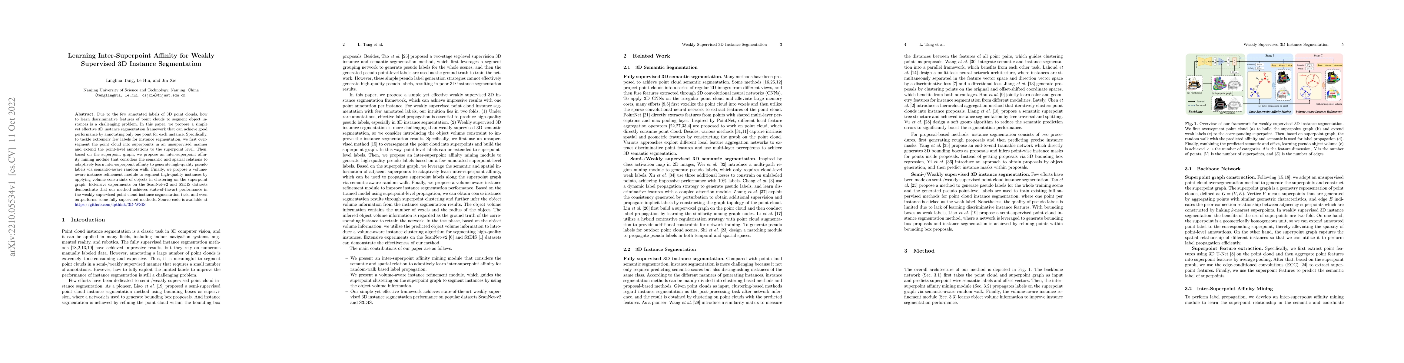 Thumbnail for Learning Inter-Superpoint Affinity for Weakly Supervised 3D Instance
  Segmentation