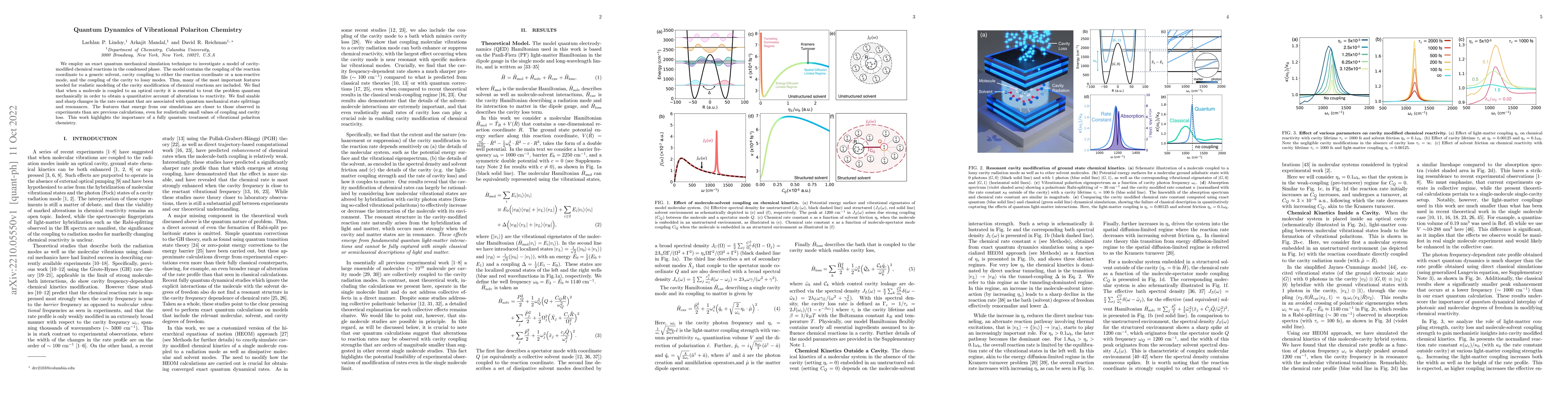 Thumbnail for Quantum Dynamics of Vibrational Polariton Chemistry