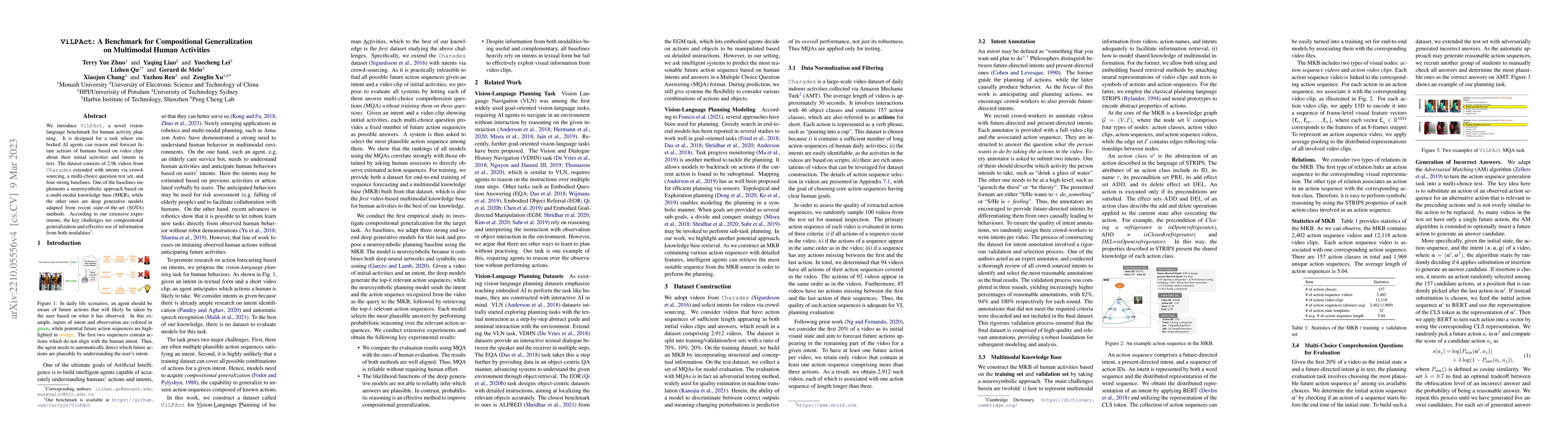 Thumbnail for ViLPAct: A Benchmark for Compositional Generalization on Multimodal
  Human Activities