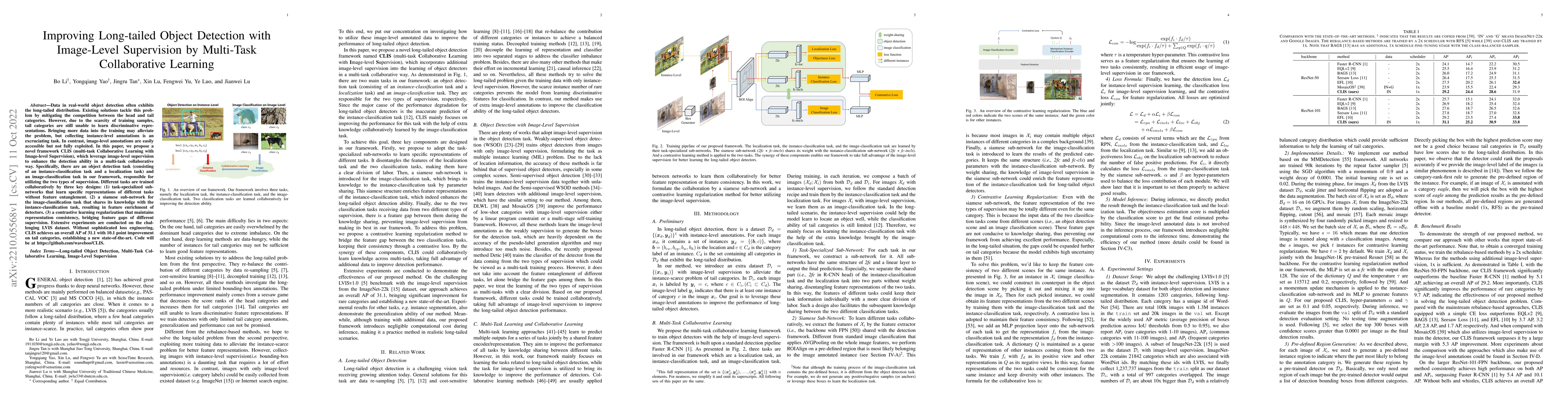 Thumbnail for Improving Long-tailed Object Detection with Image-Level Supervision by
  Multi-Task Collaborative Learning