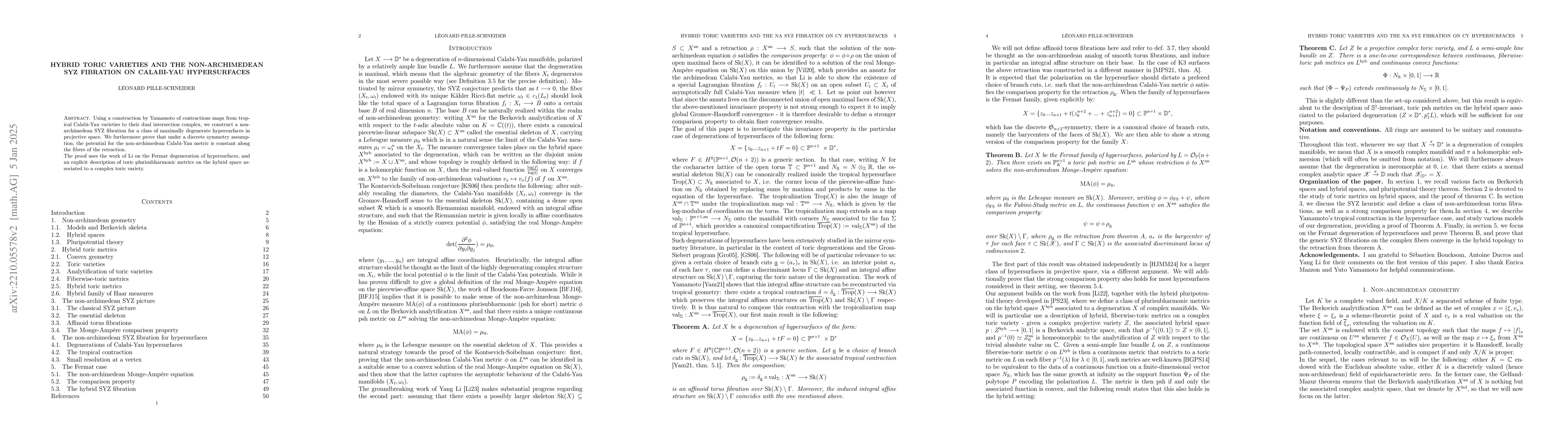 Thumbnail for Hybrid toric varieties and the non-archimedean SYZ fibration on
  Calabi-Yau hypersurfaces