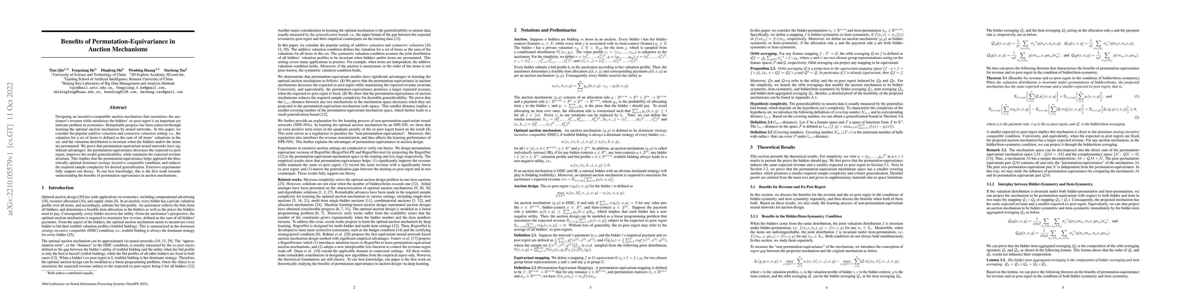 Thumbnail for Benefits of Permutation-Equivariance in Auction Mechanisms