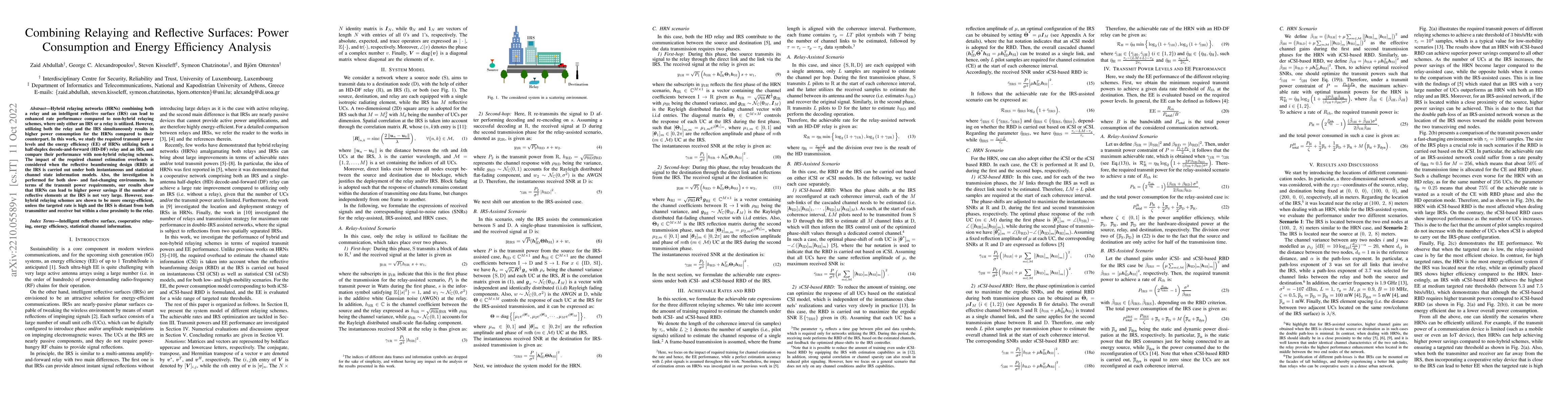 Thumbnail for Combining Relaying and Reflective Surfaces: Power Consumption and Energy
  Efficiency Analysis