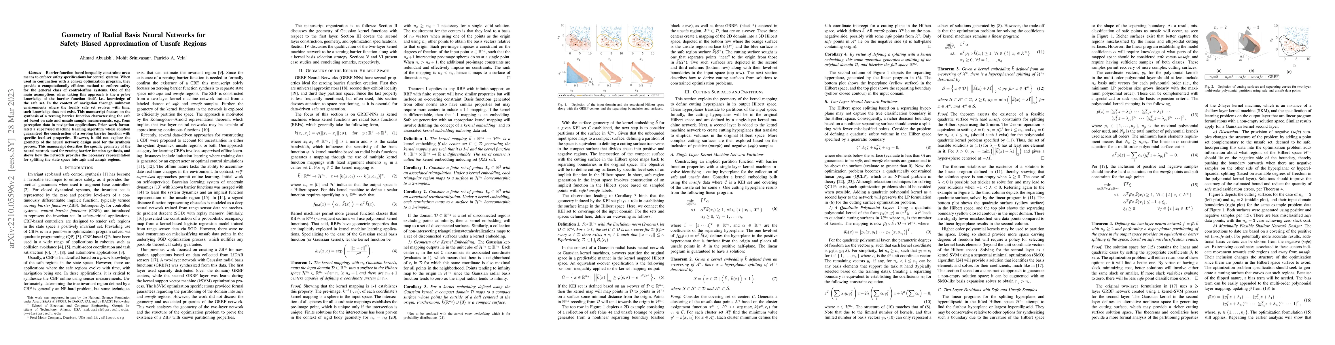 Thumbnail for Geometry of Radial Basis Neural Networks for Safety Biased Approximation
  of Unsafe Regions