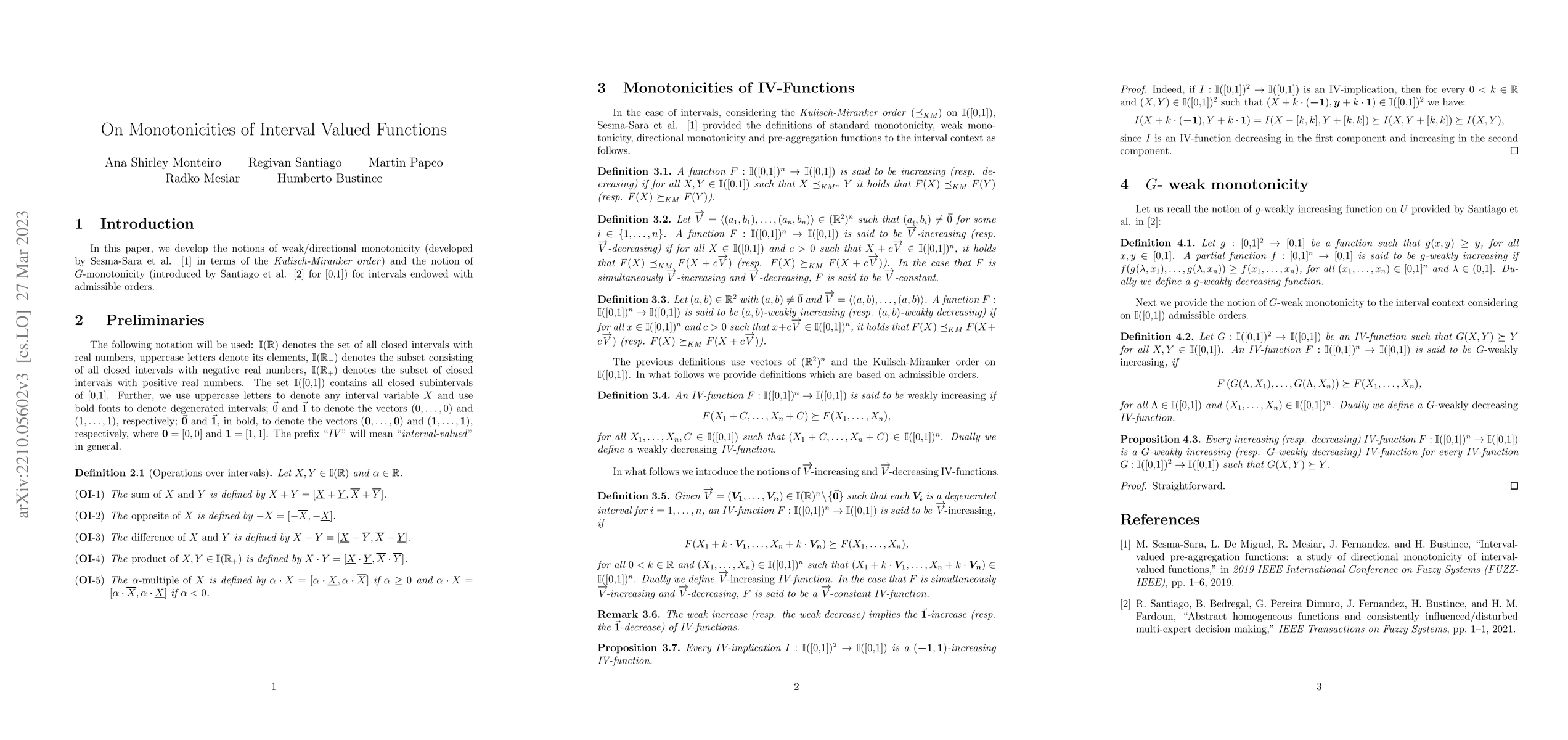 Thumbnail for On Monotonicities of Interval Valued Functions