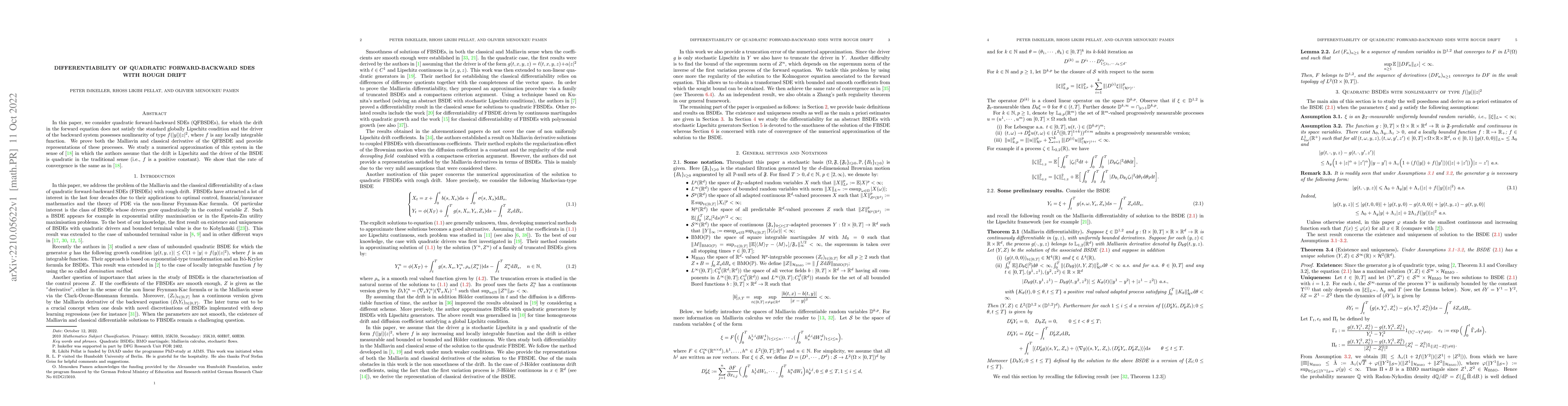 Thumbnail for Differentiability of quadratic forward-backward SDEs with rough drift