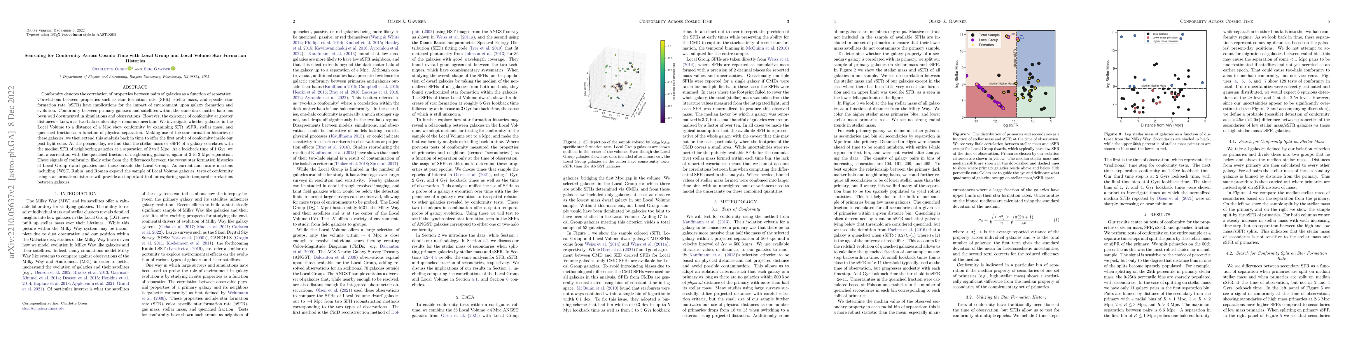 Thumbnail for Searching for Conformity Across Cosmic Time with Local Group and Local
  Volume Star Formation Histories
