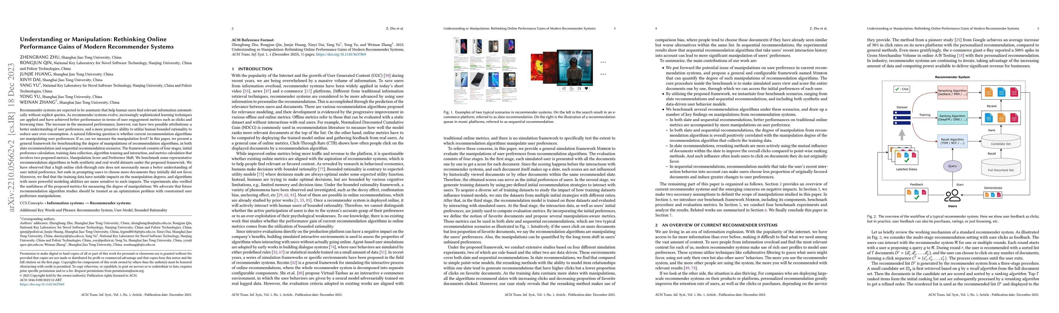 Thumbnail for Understanding or Manipulation: Rethinking Online Performance Gains of
  Modern Recommender Systems