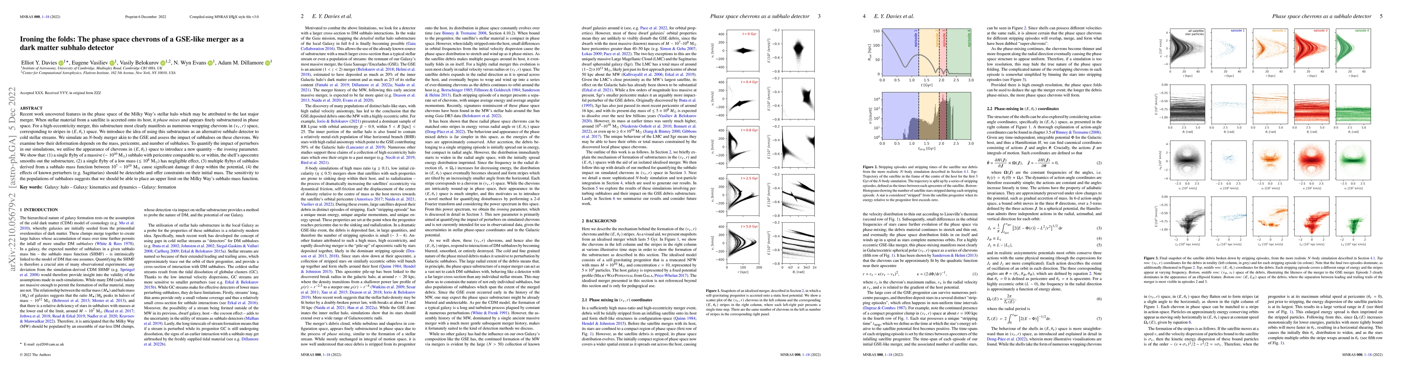 Thumbnail for Ironing the folds: The phase space chevrons of a GSE-like merger as a
  dark matter subhalo detector